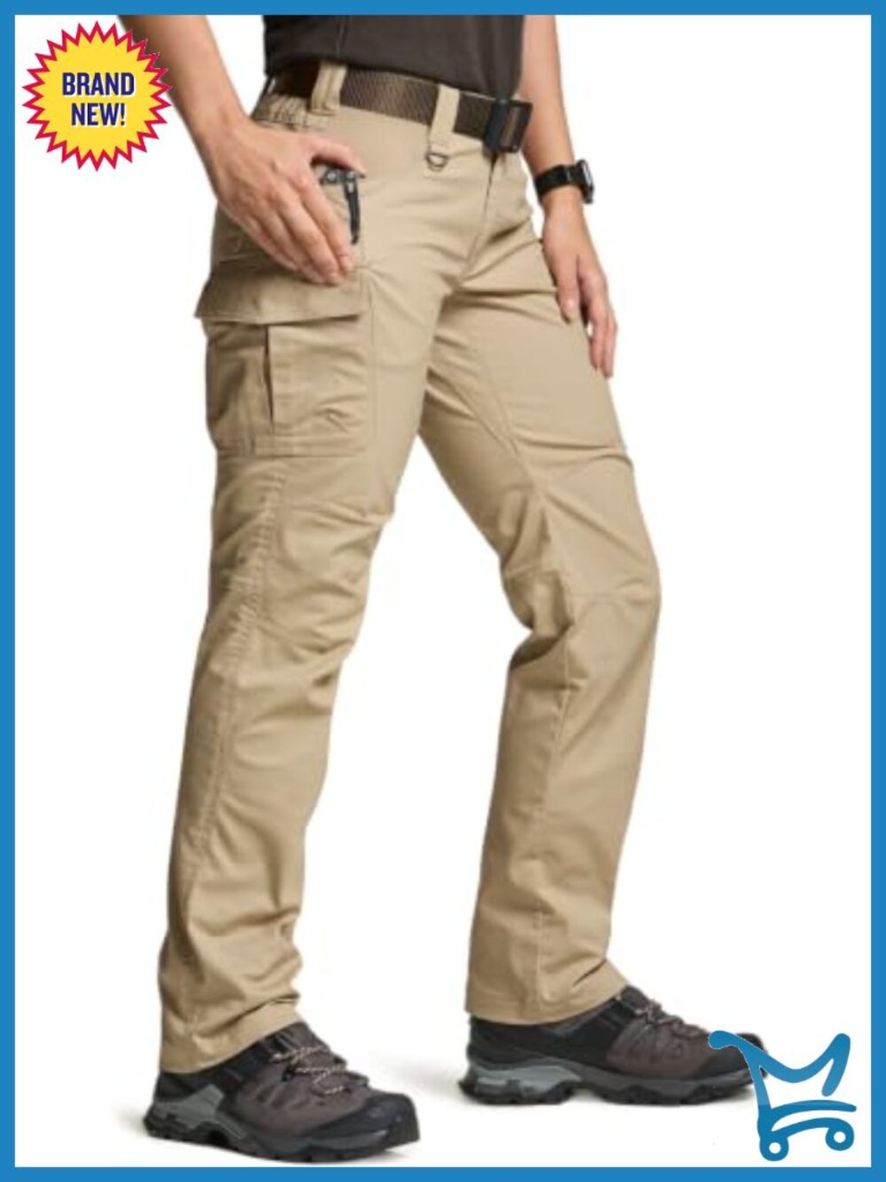 Flex Stretch Tactical Cargo Work Pants Water Resistant Ripstop Outdoor Hiking